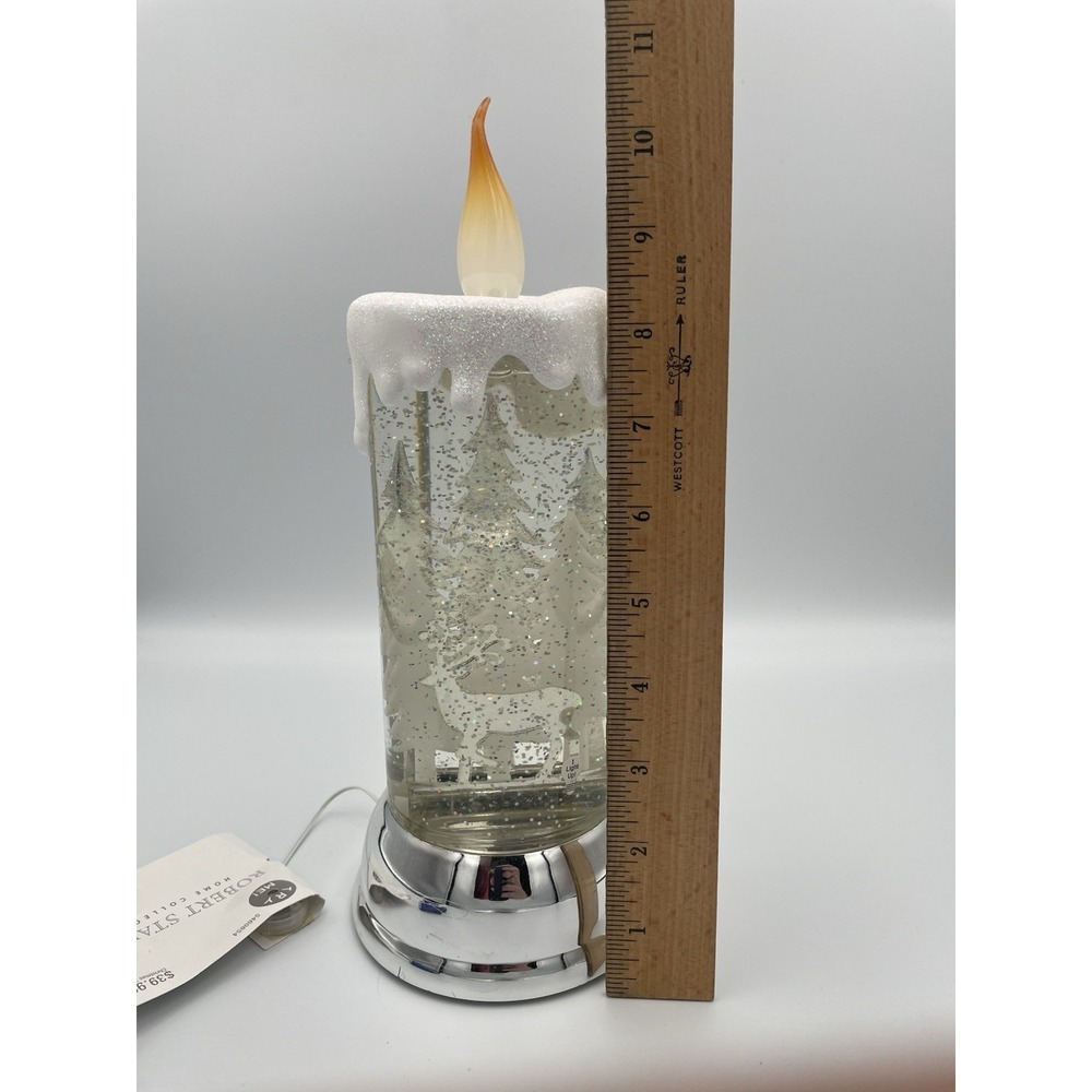 Robert Stanley Christmas Light Up Candle Flameless LED Glitter Snow Globe Deer - Picture 16 of 17